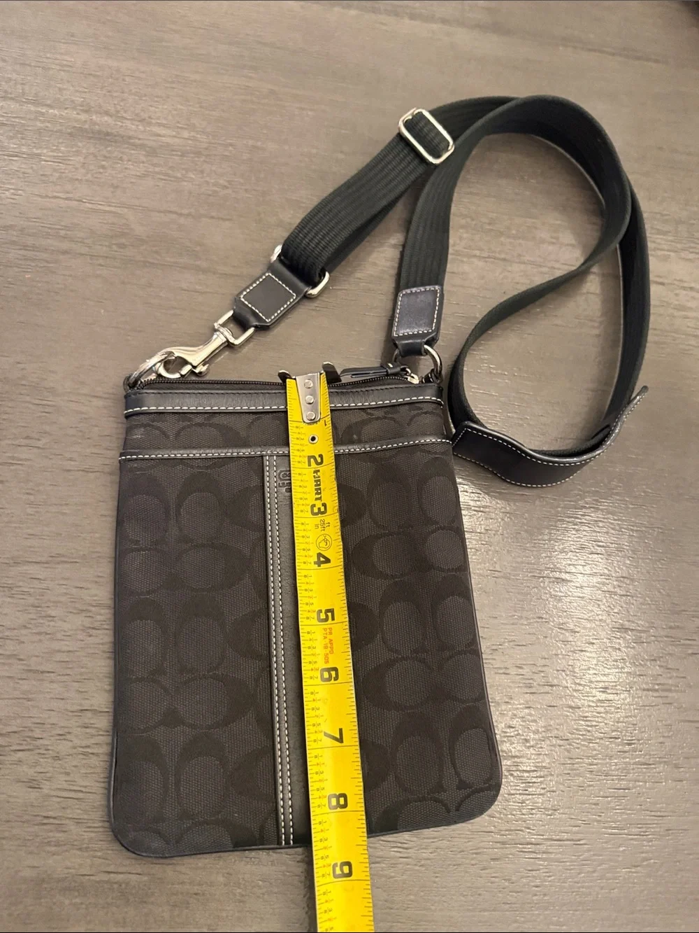 Coach Black Signature Jacquard Small Messenger Crossbody Bag